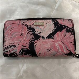 Kate Spade Pink and Black Feather Wallet